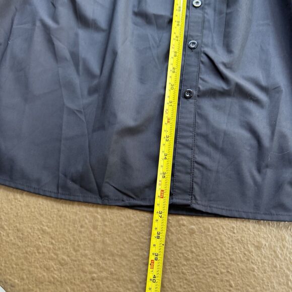 NWT Collared Shirt Dress Sz S Casual Loose Button Down Mini V Neck Tunic Pockets - Picture 14 of 16